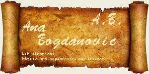 Ana Bogdanović vizit kartica